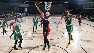 Miami Heat's 20-year old rookie guard, Tyler Herro scored a whopping 37 points to lead his team to a Game 4 win over the Boston Celtics. Miami currently has a 3-1 series lead over Boston in the Eastern Conference Finals. (Photo: Nathaniel S. Butler/NBAE via Getty Images, via NBC Sports)